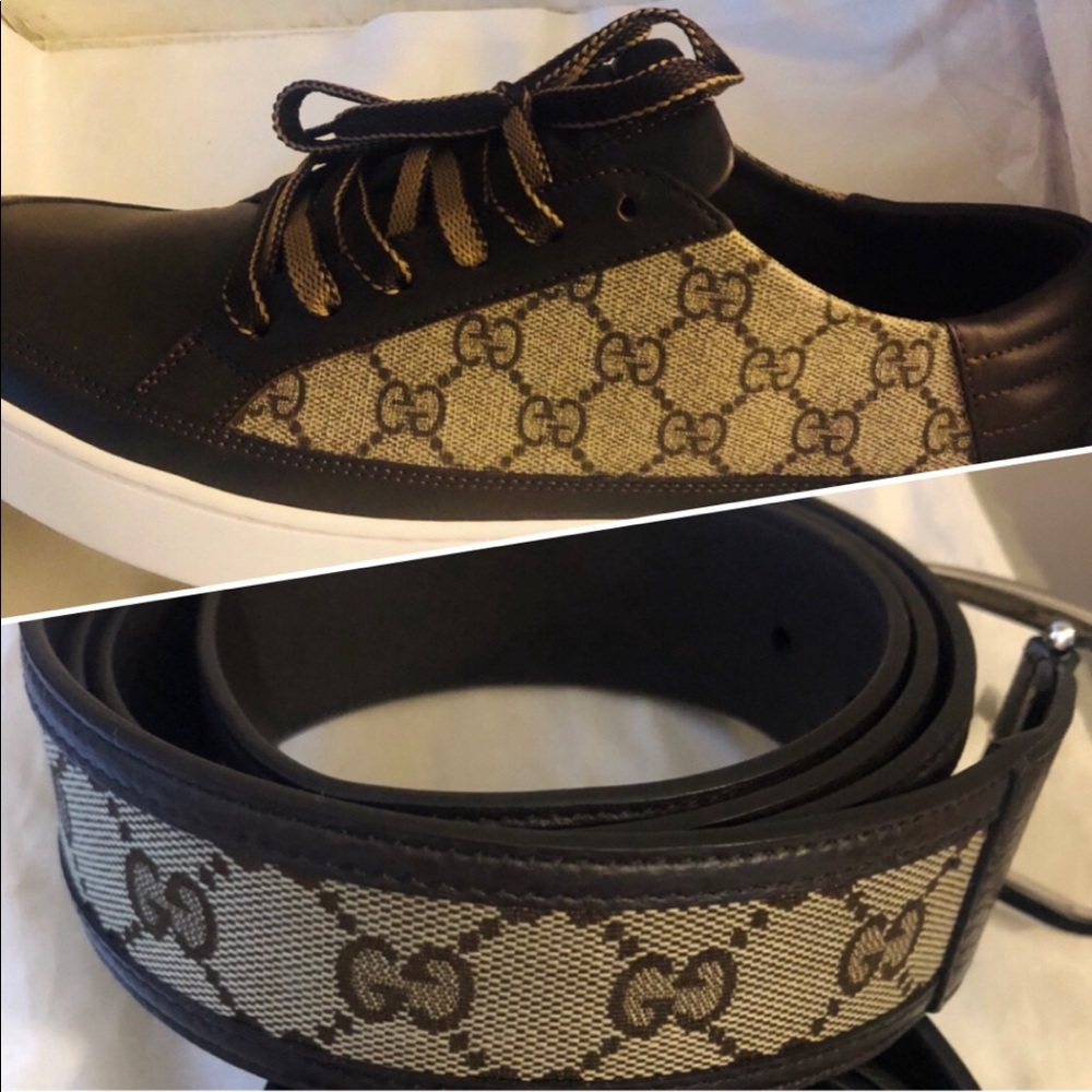 Shoes and belt